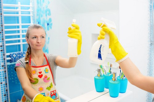 Communal hallway cleaning service in Nottinghill apartment building