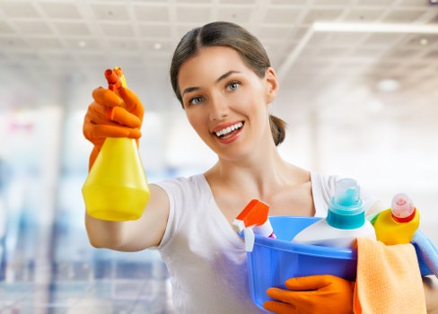 Professional cleaners working in a Notting Hill home interior