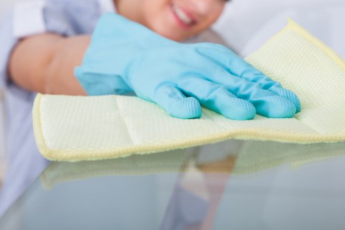 Local cleaners working in a Notting Hill townhouse after tenants move out