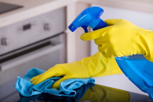 Cleaning team preparing a Notting Hill rental property for final inspection