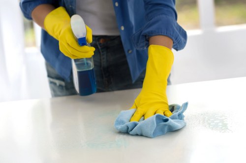 Local cleaner treating stains on a business carpet in Nottinghill